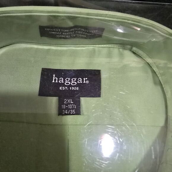 (2) Dress Shirt Tie Set Lot Mens 2XL White Green Collared Work Office New *READ - Picture 16 of 16